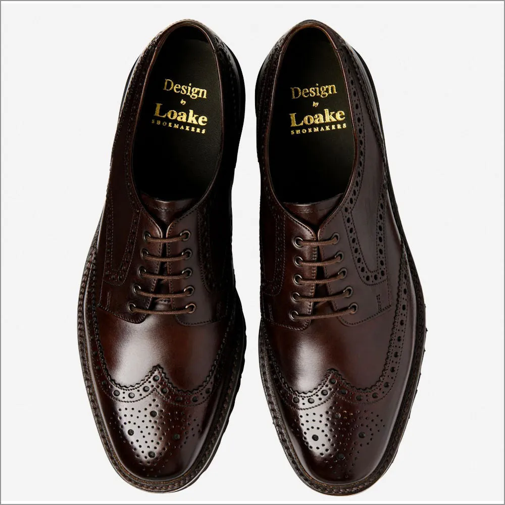 Loake Perseus Dark Brown premium Calf Leather brogue--