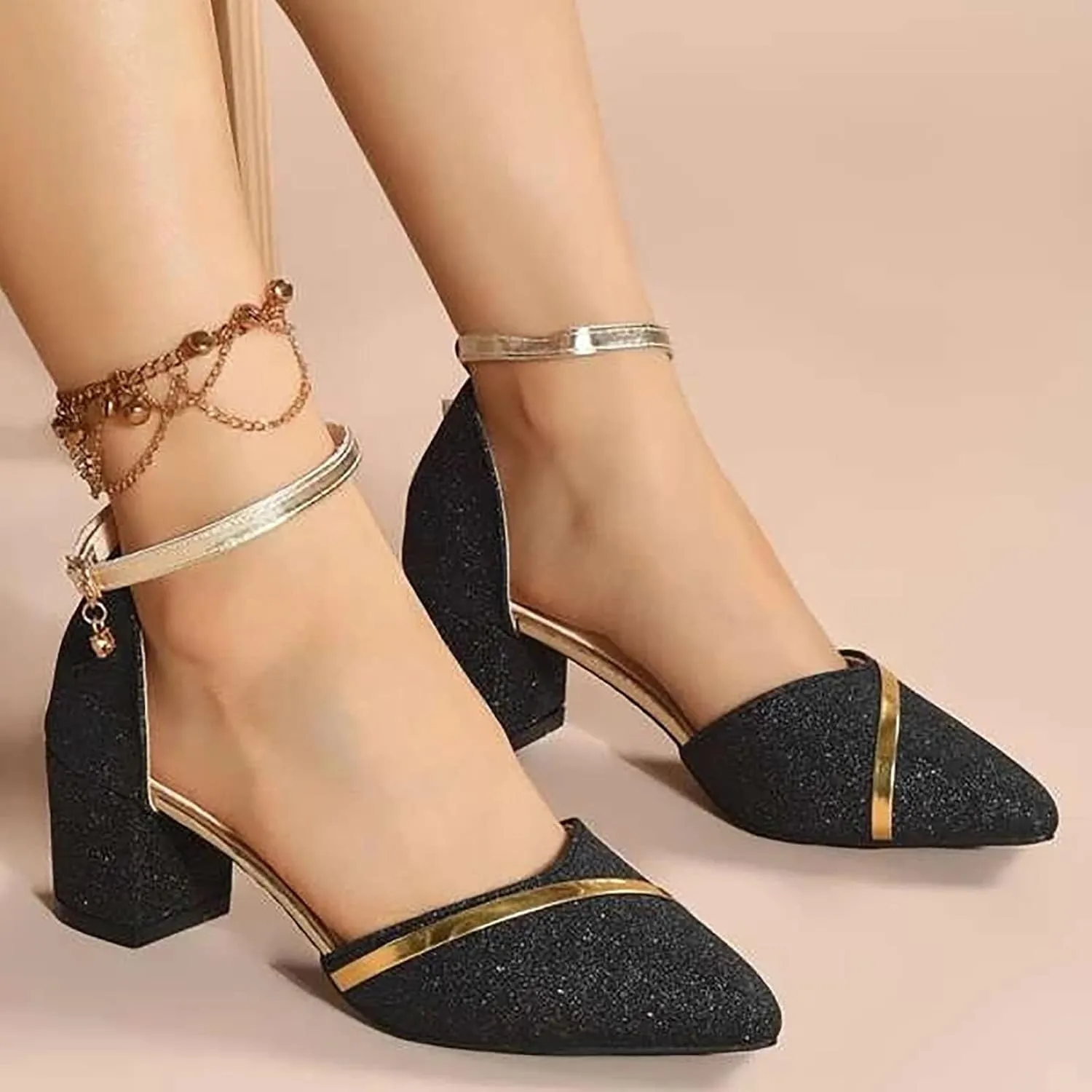 Low Chunky Heels Sandals for Women Dressy Closed Toe Ankle Strap Pumps Ladies Formal Walking Office Shoes