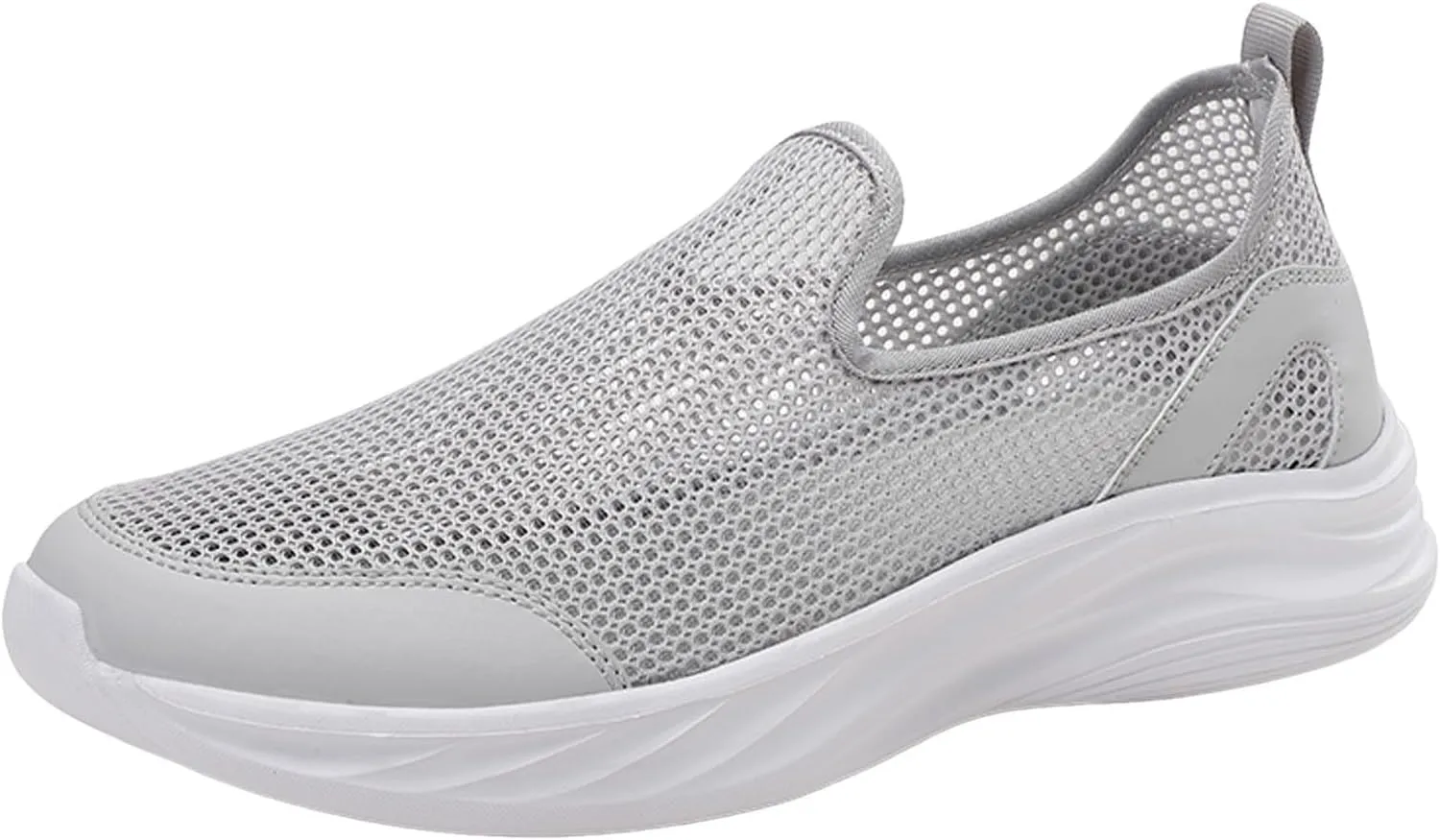 Memory Foam Versatile Shoes for Men Comfortable Breathable Slip On Sneaker Casual Soft Flat Soled Walking Shoes