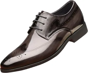 Men Leather Cap Toe Oxford Business Formal Dress Fashion Style Men's Breathable Black Oxford Shoes for Men Shiny