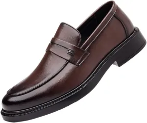 Men Leather Oxford Dress Shoes Slip On Pointed Toe Luxury Business Formal Wedding Casual Comfortable