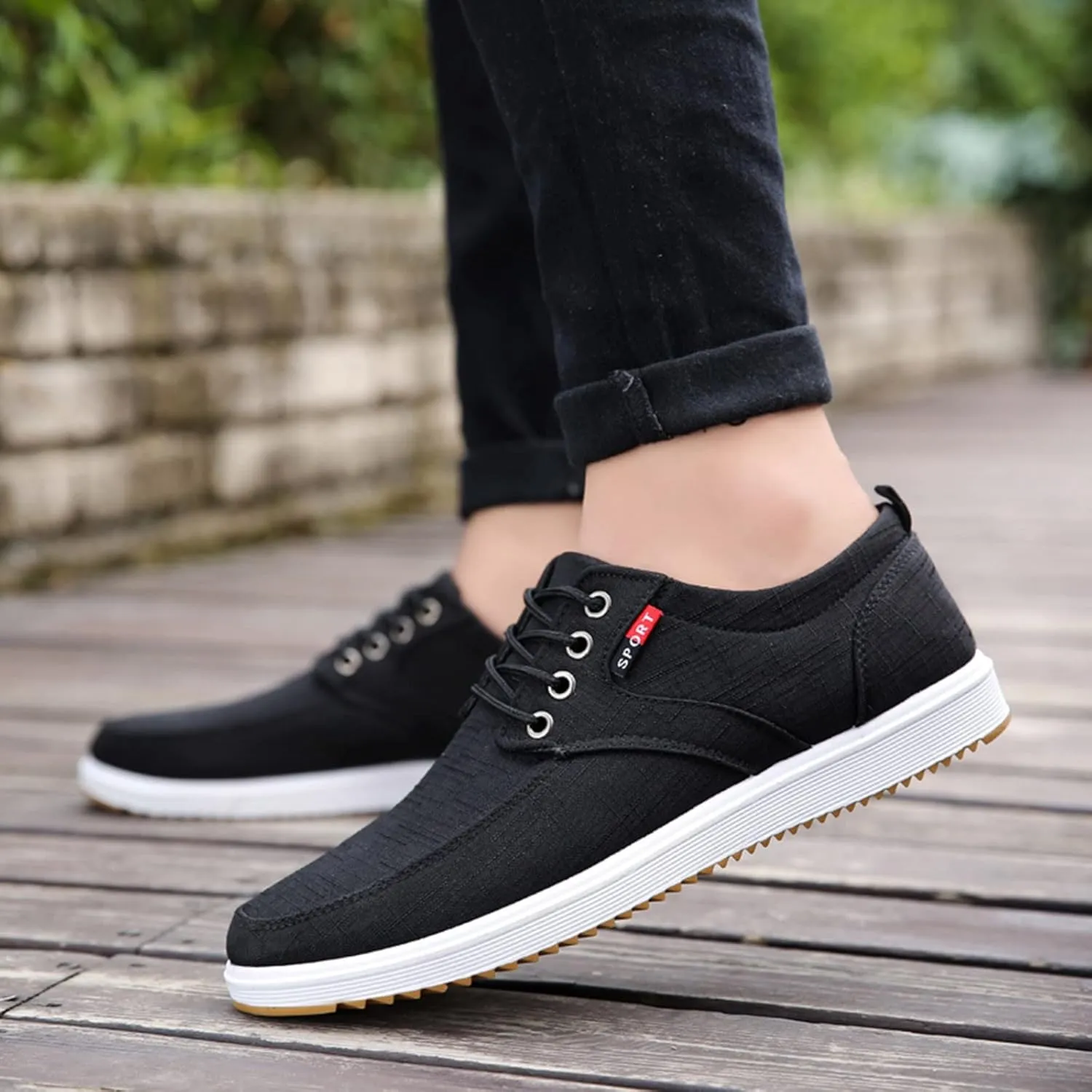 Men Shoes Fashion Canvas High Soled Canvas Sports Casual Shoes for Men Sneaker Storage Boxes Sneaker