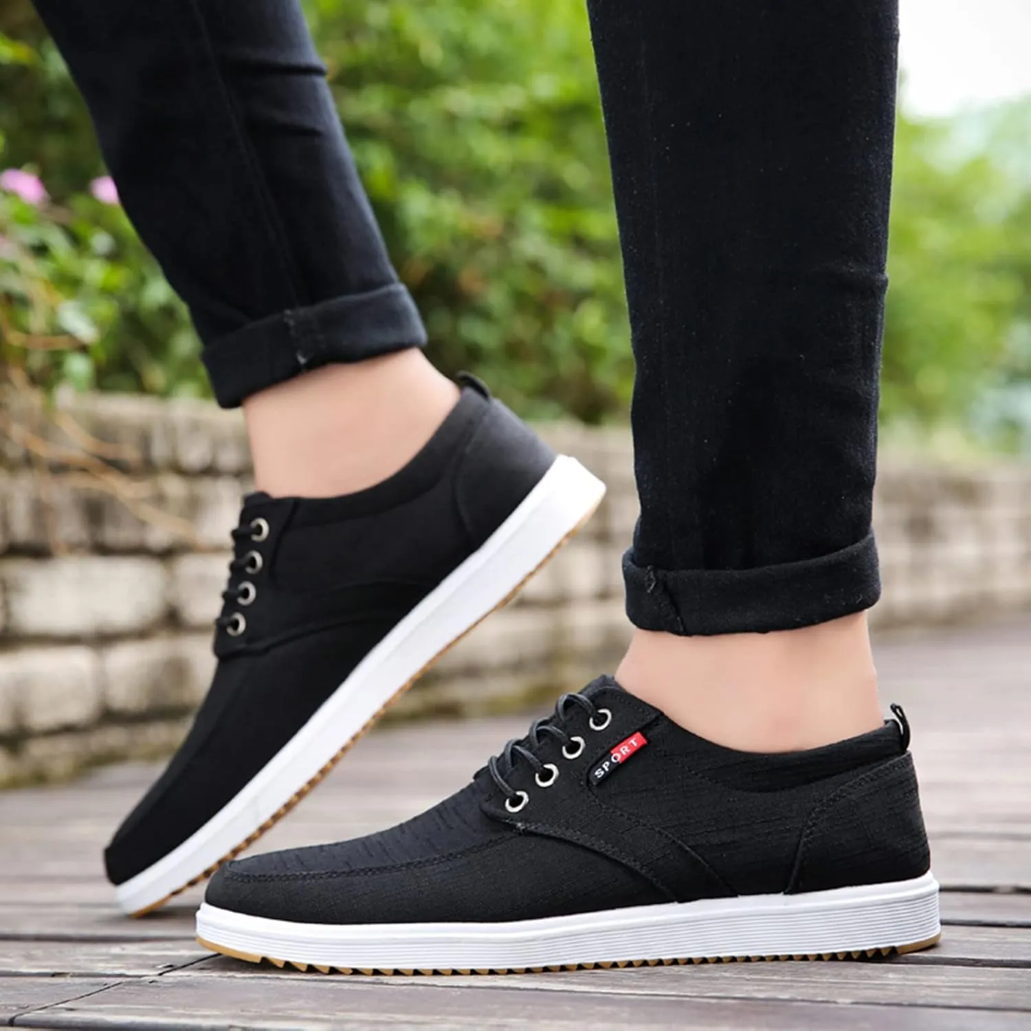 Men Shoes Fashion Canvas High Soled Canvas Sports Casual Shoes for Men Sneaker Storage Boxes Sneaker