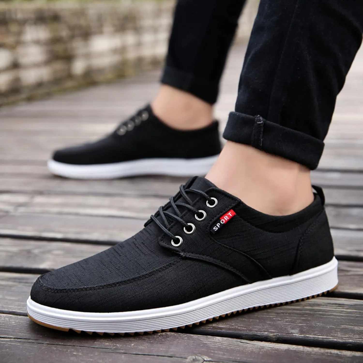 Men Shoes Fashion Canvas High Soled Canvas Sports Casual Shoes for Men Sneaker Storage Boxes Sneaker