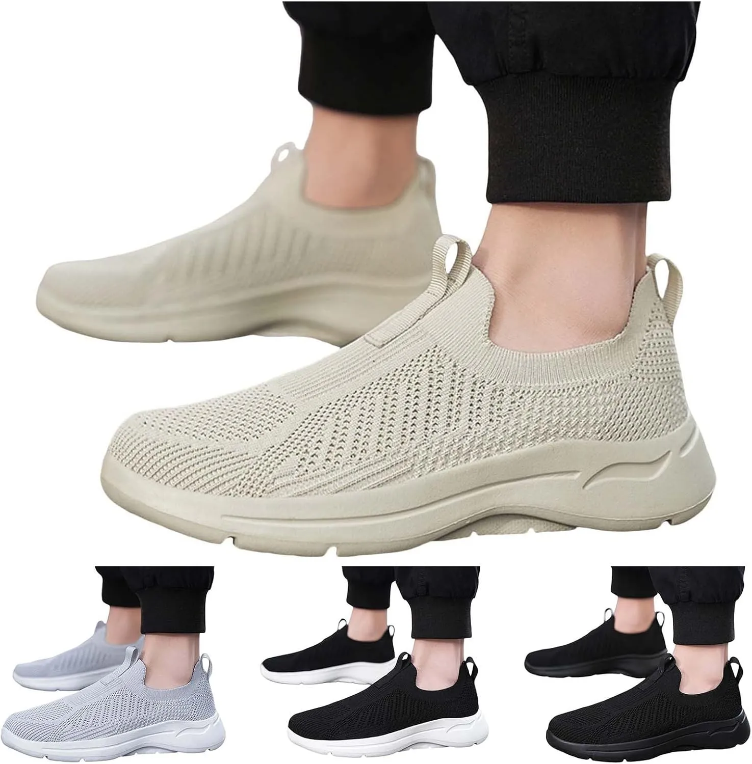 Men Sports Shoes Fashionable New Pattern Simple Solid Color Lightweight Fitting Comfortable Flat Bottomed Sneaker Men