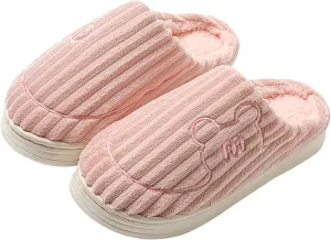 Men Women House Slippers Non Slip Cotton Plush Lined Home Slipper Indoor and Outdoor Sort Cozy Bedroom Slippers