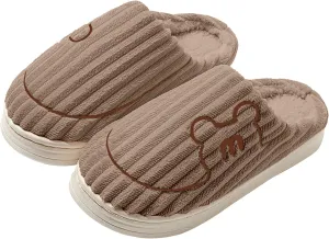 Men Women House Slippers Non Slip Cotton Plush Lined Home Slipper Indoor and Outdoor Sort Cozy Bedroom Slippers