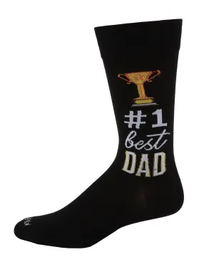 Men's #1 Dad Trophy Bamboo Blend Novelty Crew Sock