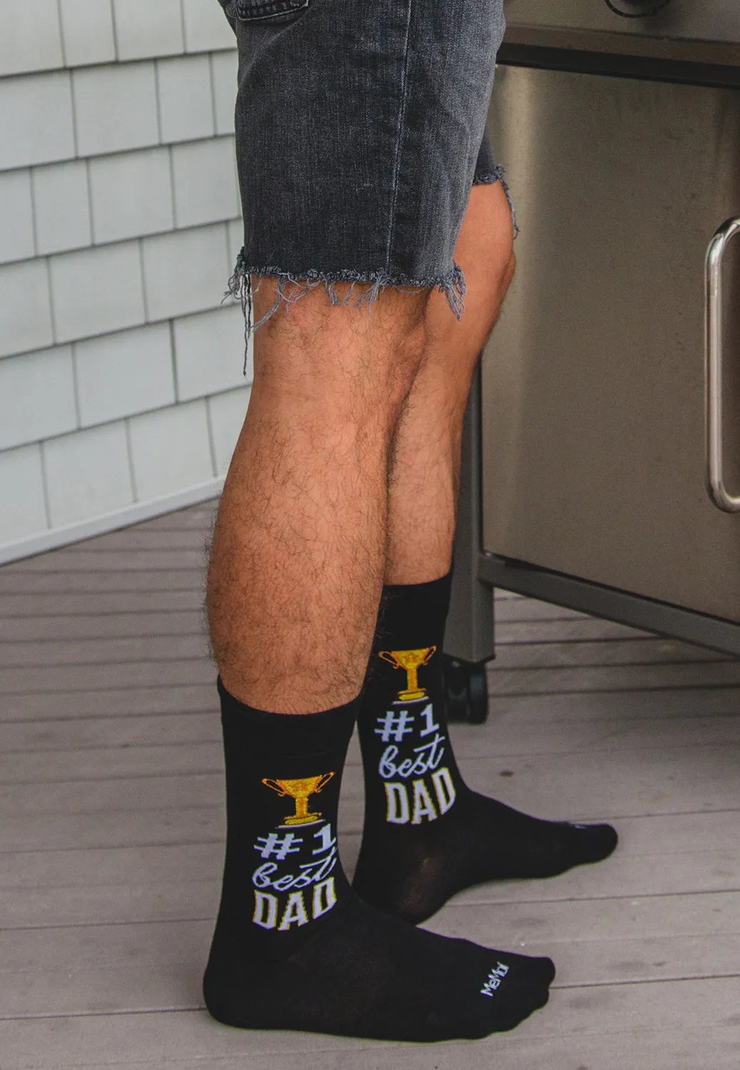 Men's #1 Dad Trophy Bamboo Blend Novelty Crew Sock