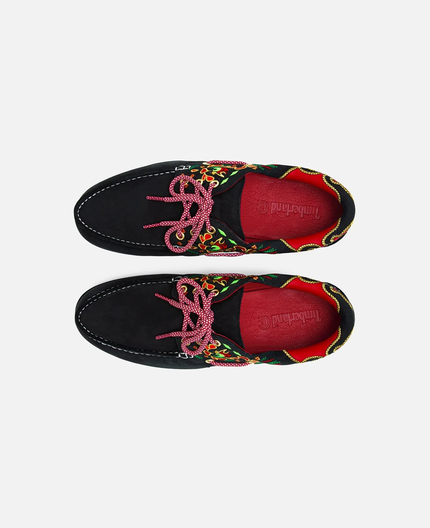 Men's 3-Eye Lug Handsewn Boat Shoes (Black)