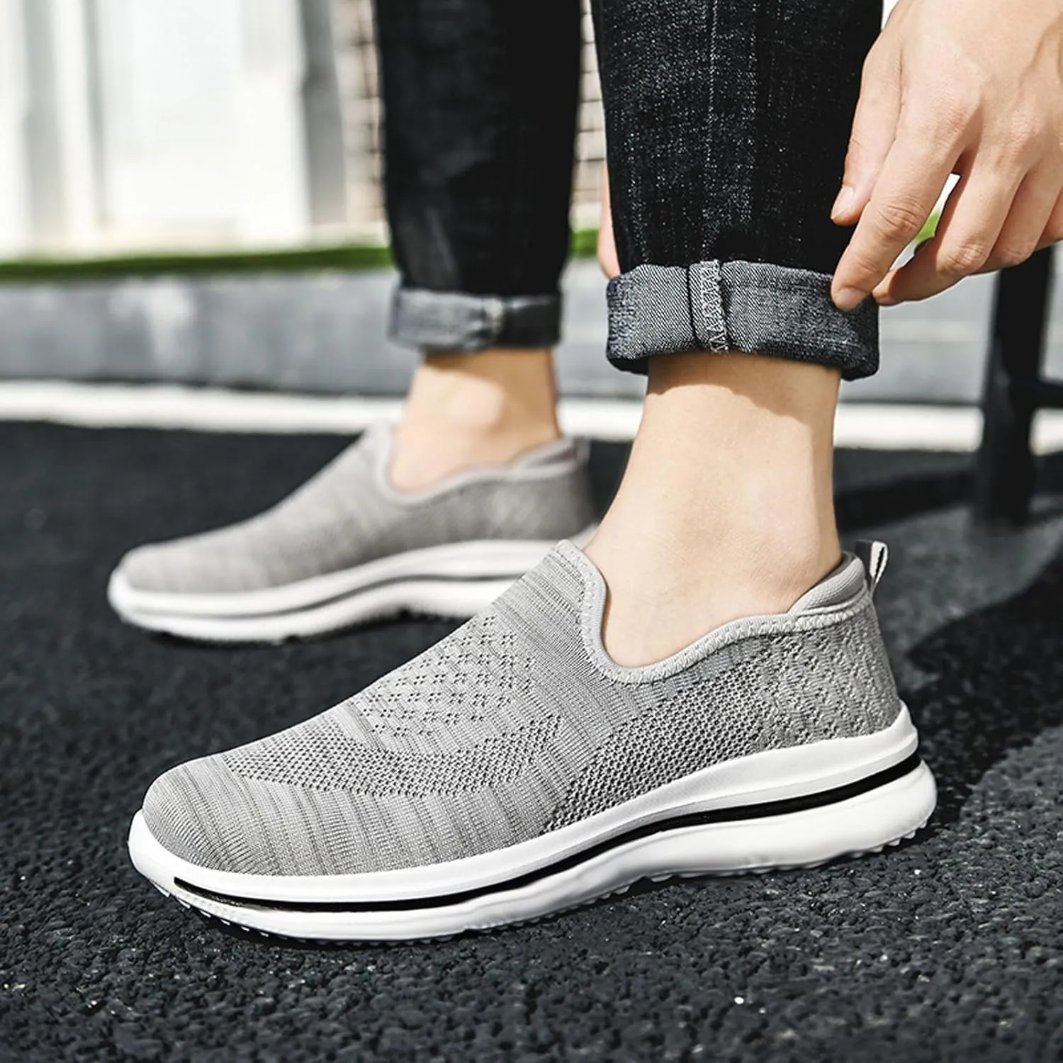 Mens Athletic Shoes Men's Fashion Sneakers Slip on Shoe for Men Tennis Shoe for Men Breathable Casual Sneaker