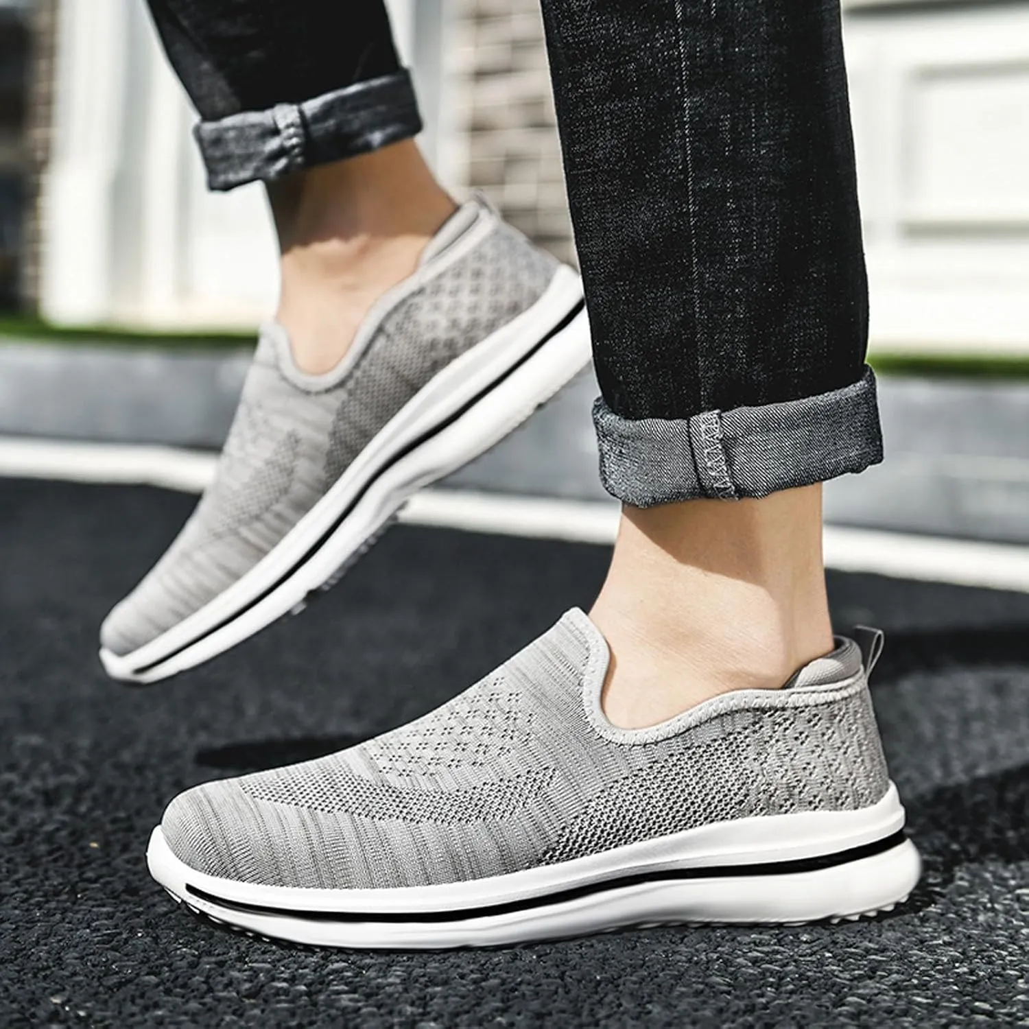 Mens Athletic Shoes Men's Fashion Sneakers Slip on Shoe for Men Tennis Shoe for Men Breathable Casual Sneaker