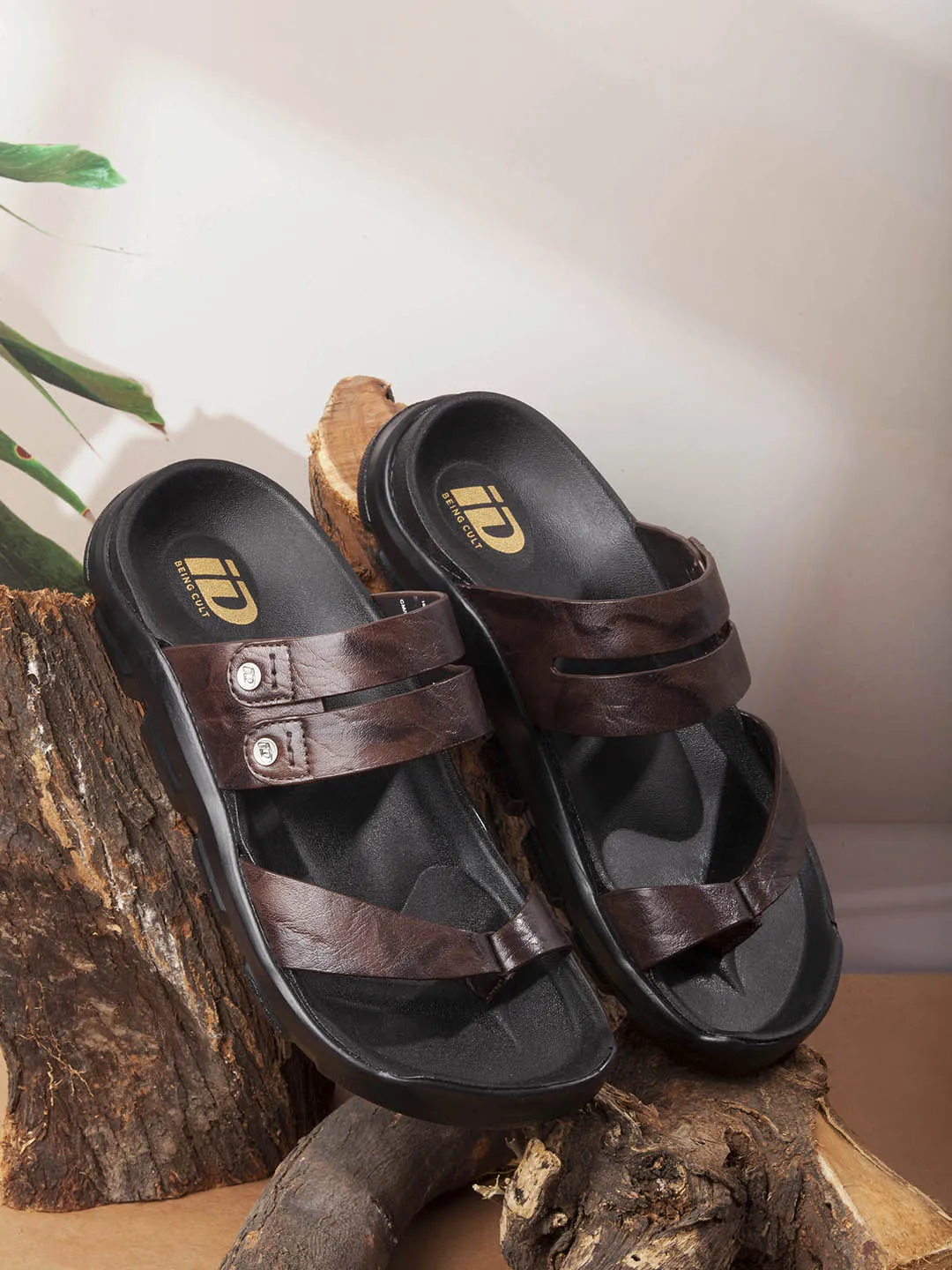 Men's Brown Strap Sandals (ID4273)