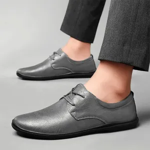 Mens Business Casual Low Top Slip Resistant Oxfords Italian Leather Lace Up Formal Shoes
