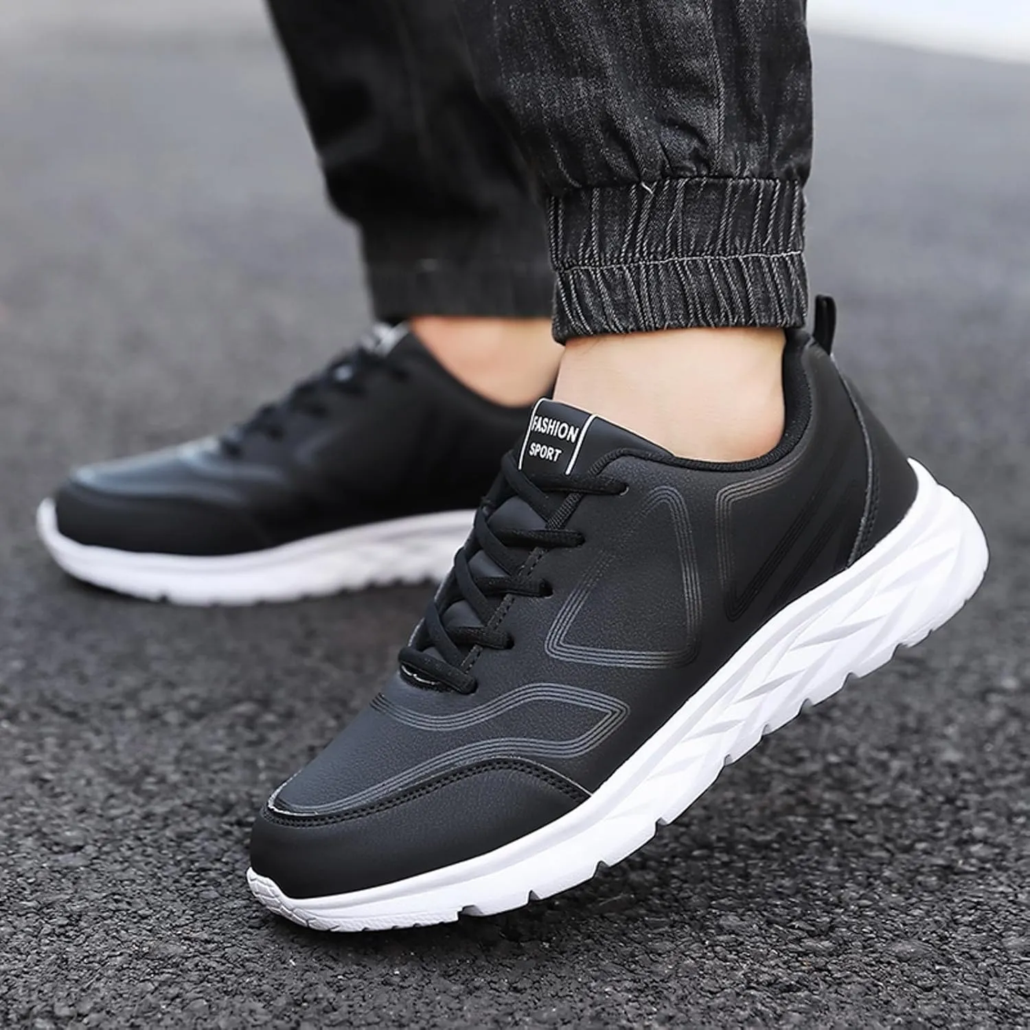 Men's Business Casual Shoes Slip On Lightweight Breathable Fashion Sneaker Casual Soft Flat Soled Walking Shoes