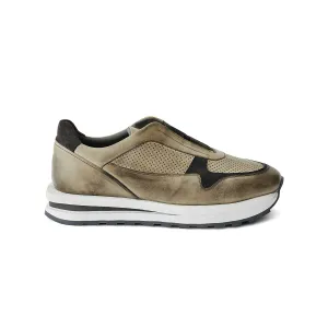 Men's Calf Leather Handmade Sneakers M8014
