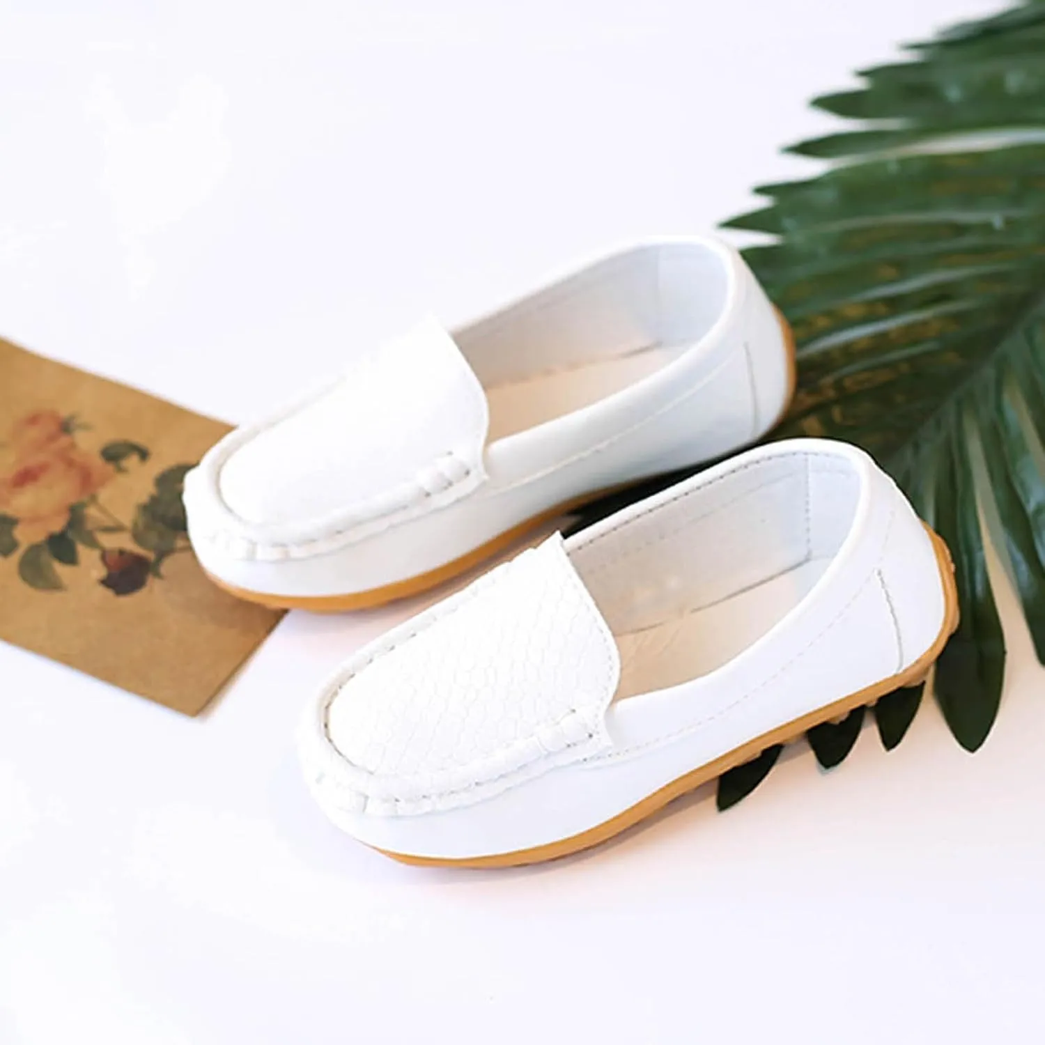 Men's Casual Dress Sneakers Toddler Little Kid Boys Girls Soft Slip On Loafers Dress Flat Shoes Boat Shoes Casual