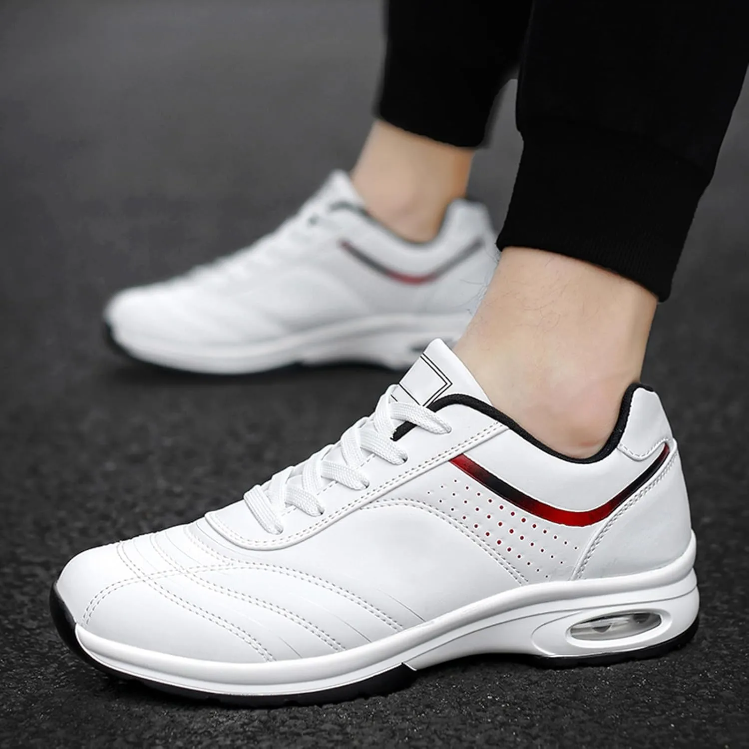 Men's Classic Casual Walking Shoes Comfortable Breathable Lightweight Tennis Shoe Soft Flat Soled Elderly Shoes