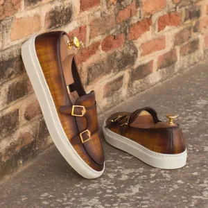 Men's Double Monk Sneakers Patina Wide Plus Size 3667