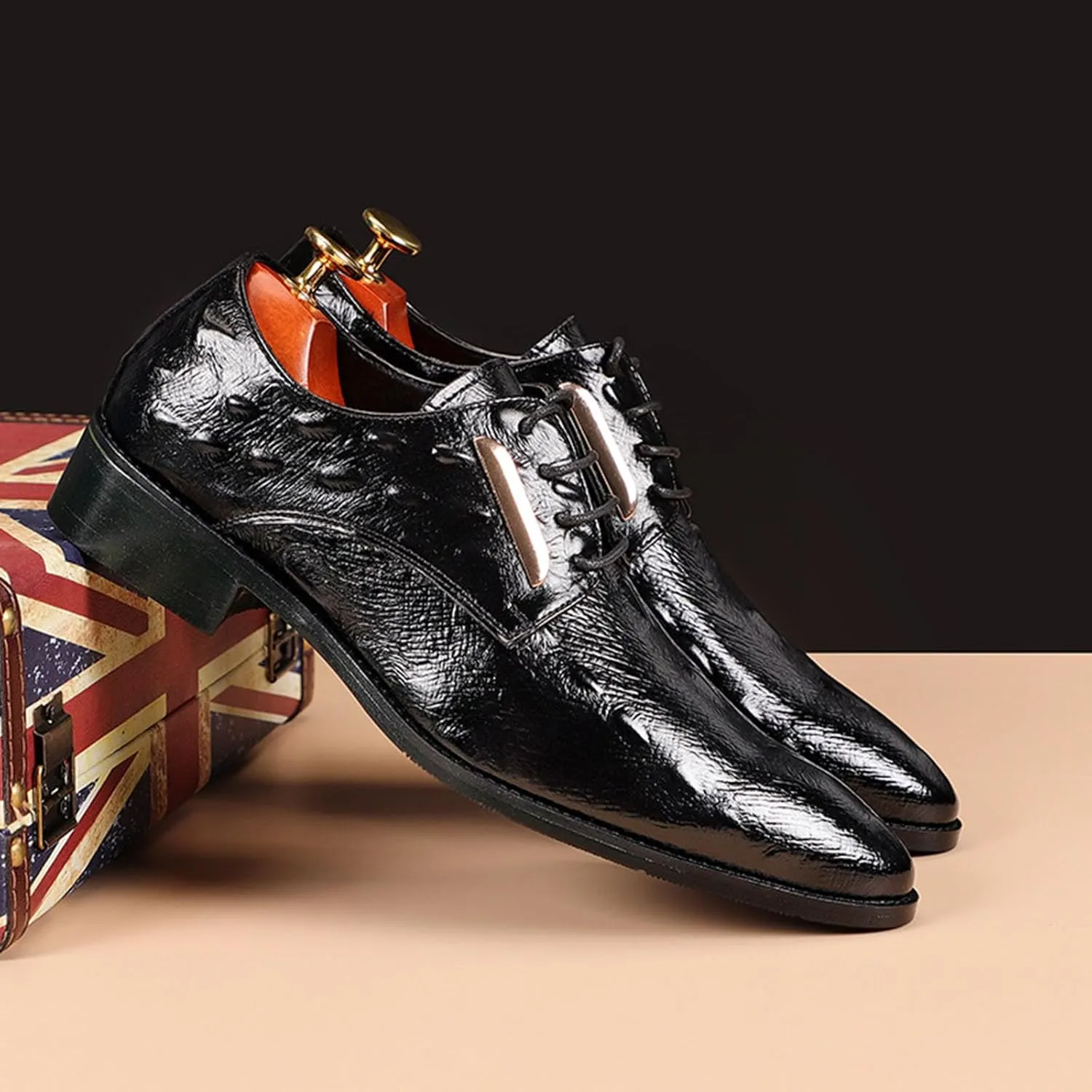 Men's Dress Oxford Formal Shoes Oxford Lace Up Leather Business Wedding Shoes for Men