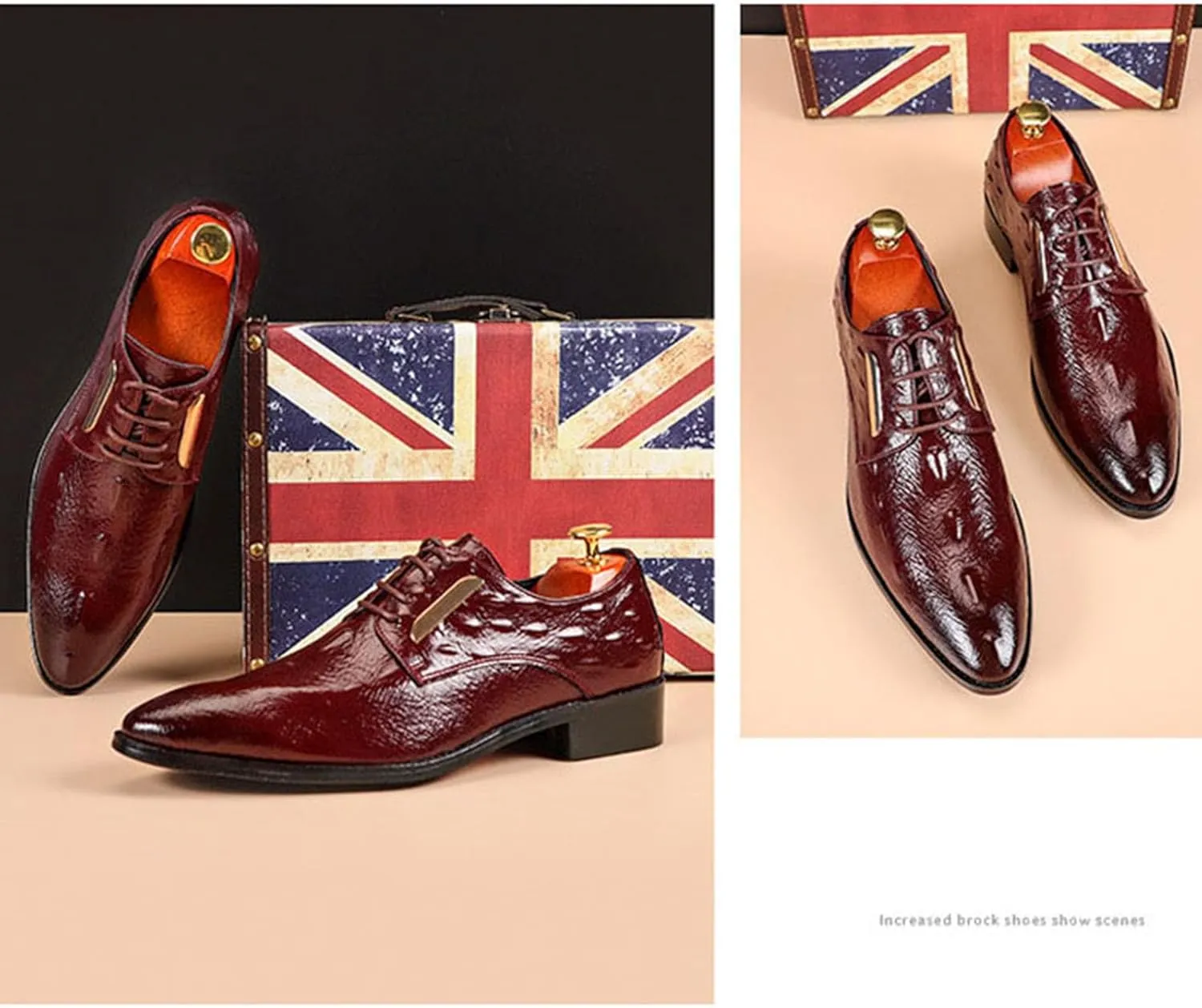 Men's Dress Oxford Formal Shoes Oxford Lace Up Leather Business Wedding Shoes for Men