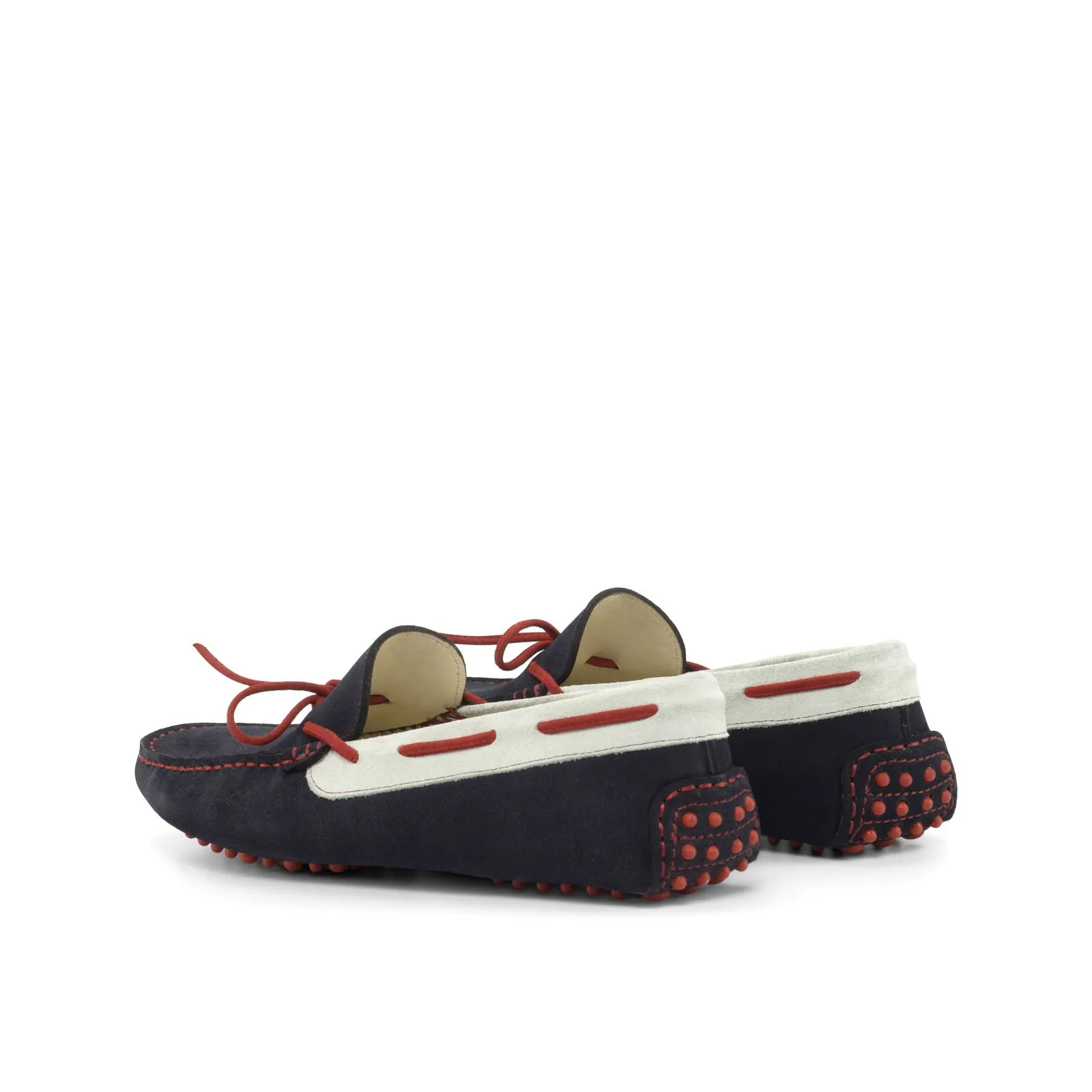 Men's Driver (Driving) Leather Shoes Plus Size Red White 4822