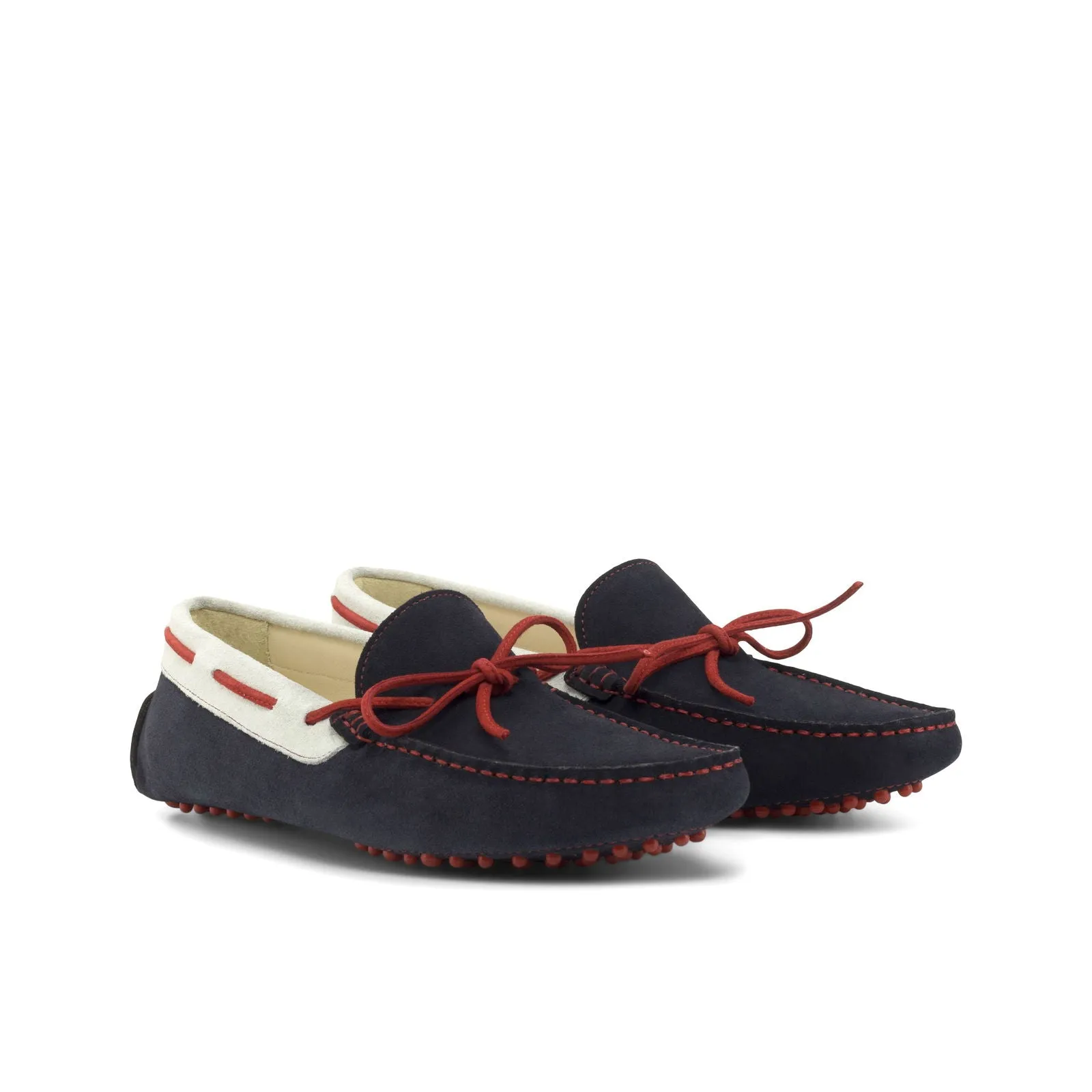 Men's Driver (Driving) Leather Shoes Plus Size Red White 4822