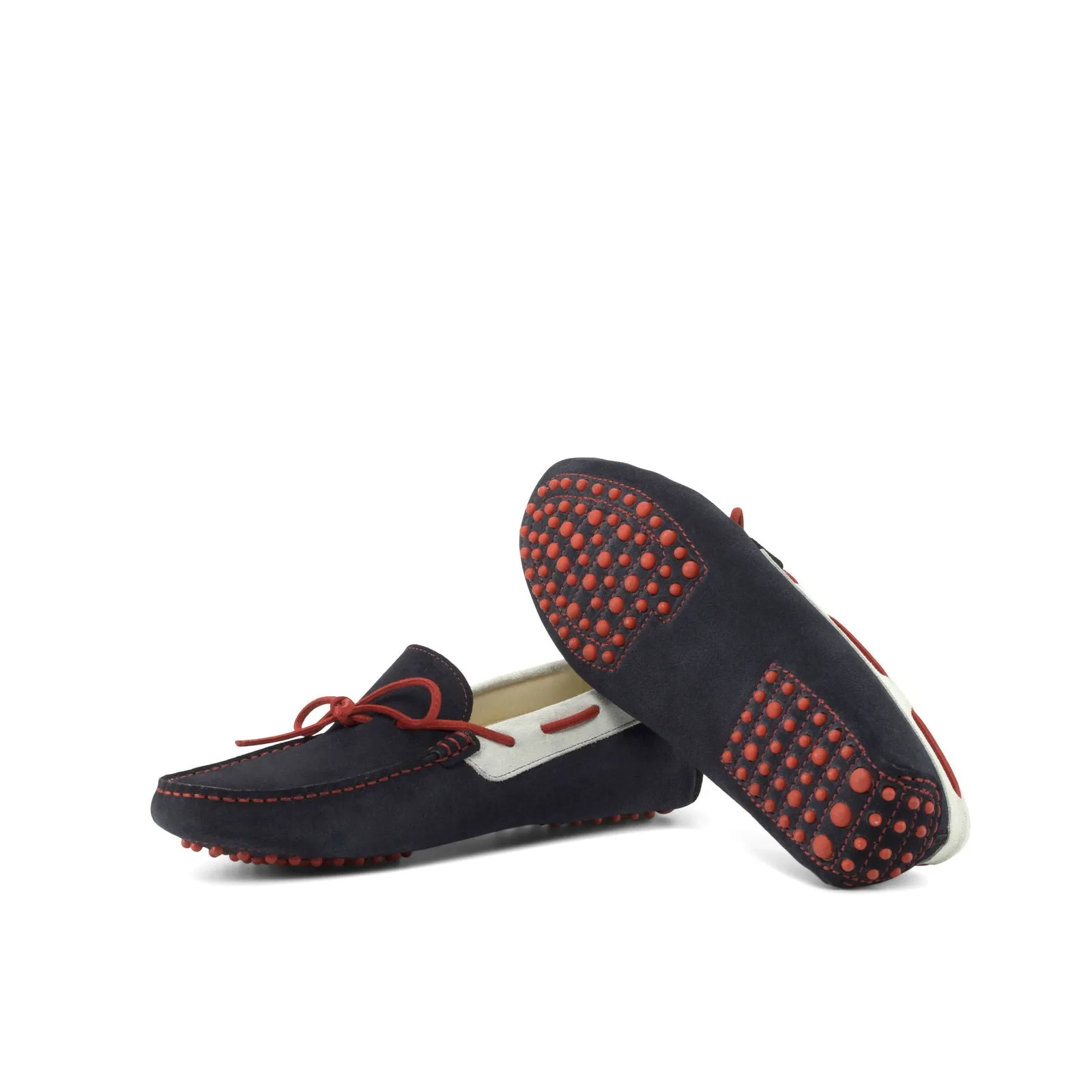 Men's Driver (Driving) Leather Shoes Plus Size Red White 4822