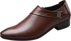 Men's Handmade Dress Shoes Oxford Formal Leather Fashion Summer and Autumn Men Leather Shoes Pointed Toe Low Heeled Slip On Solid Color Simple Style Mens Shoes Business Casual Comfortable