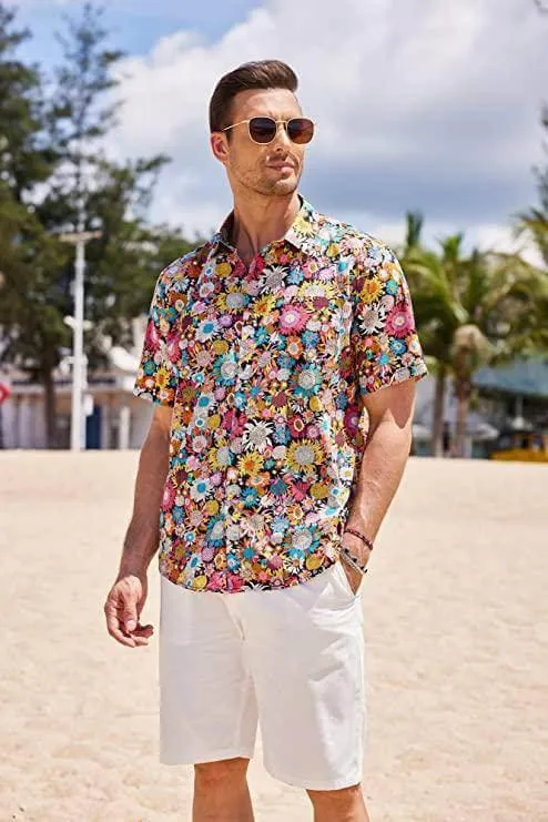 Men's Hawaii Shirt Funky Casual Short Sleeves Vacation Style Hawaiian Shirts