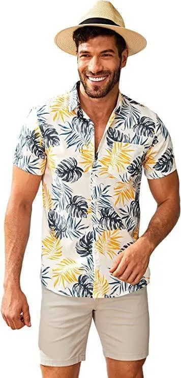 Men's Hawaii Shirt Funky Casual Short Sleeves Vacation Style Hawaiian Shirts