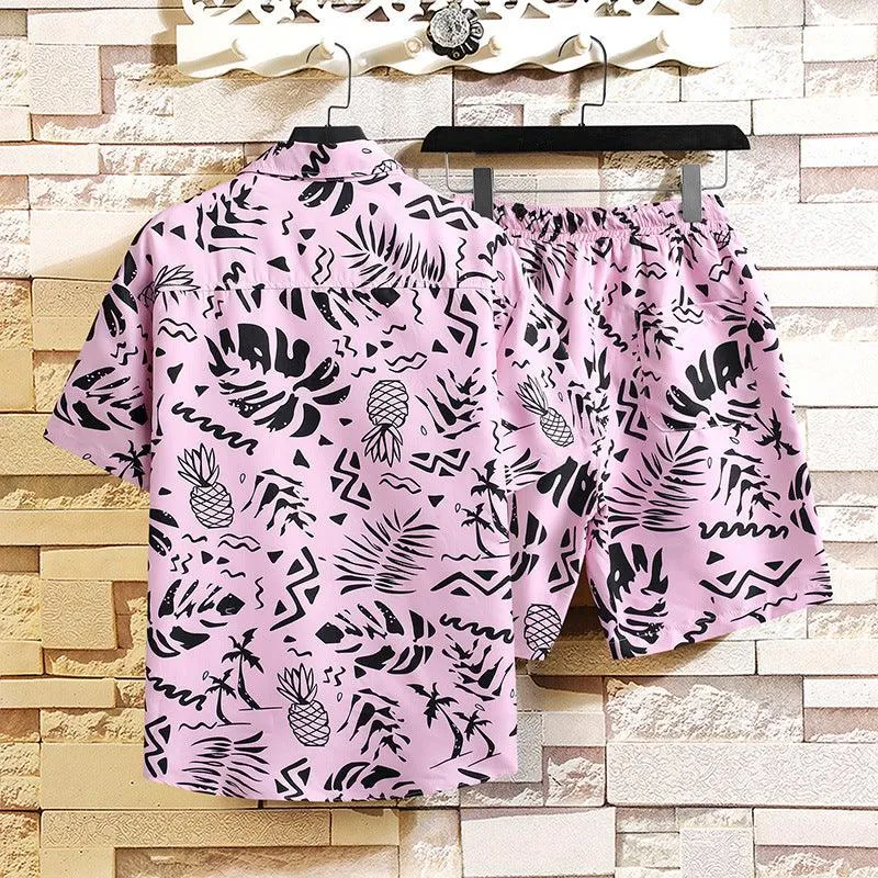 Men's Hawaiian Beach Shirt Loose Suit