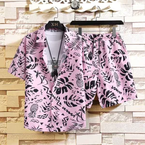 Men's Hawaiian Beach Shirt Loose Suit