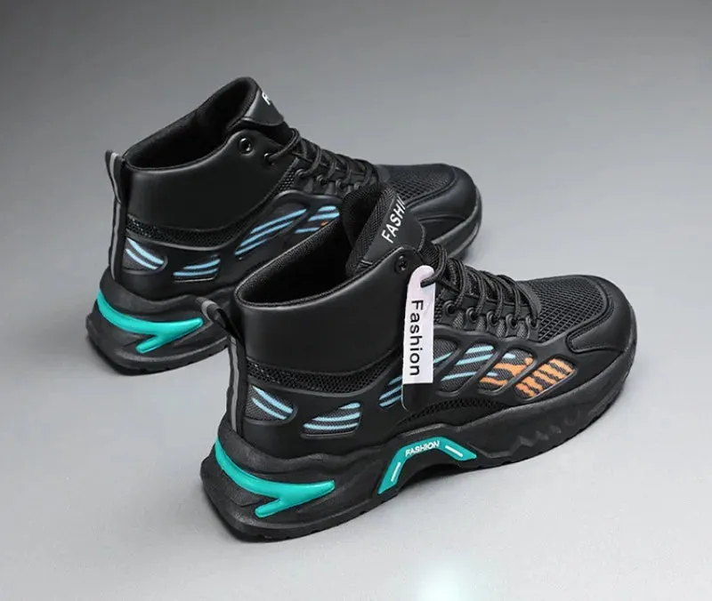 Men's High Top Sneakers  Breathable Air-cushion Running Shoes