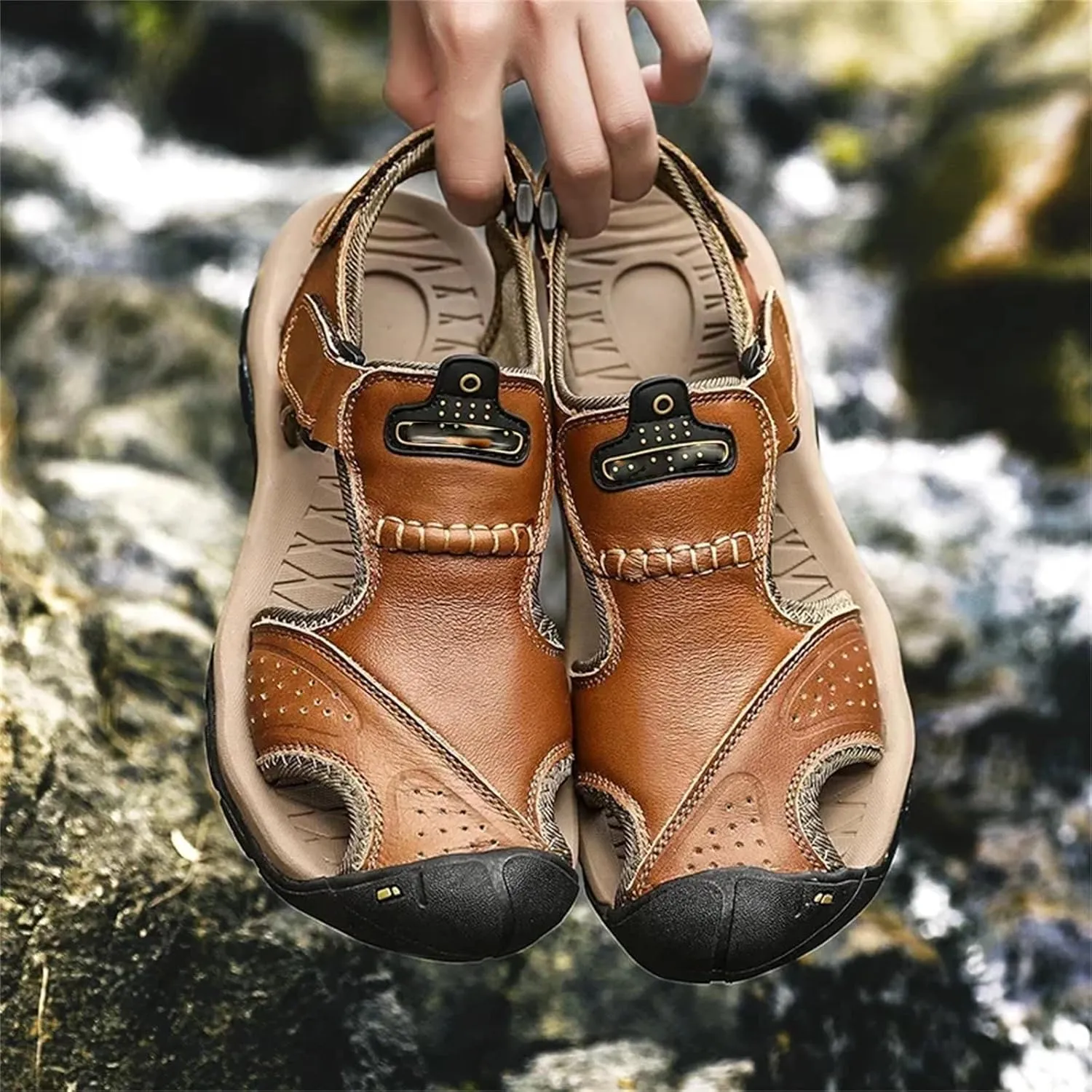 Men's Leather Sandals Summer Men's Shoes Outdoor Water Shoes