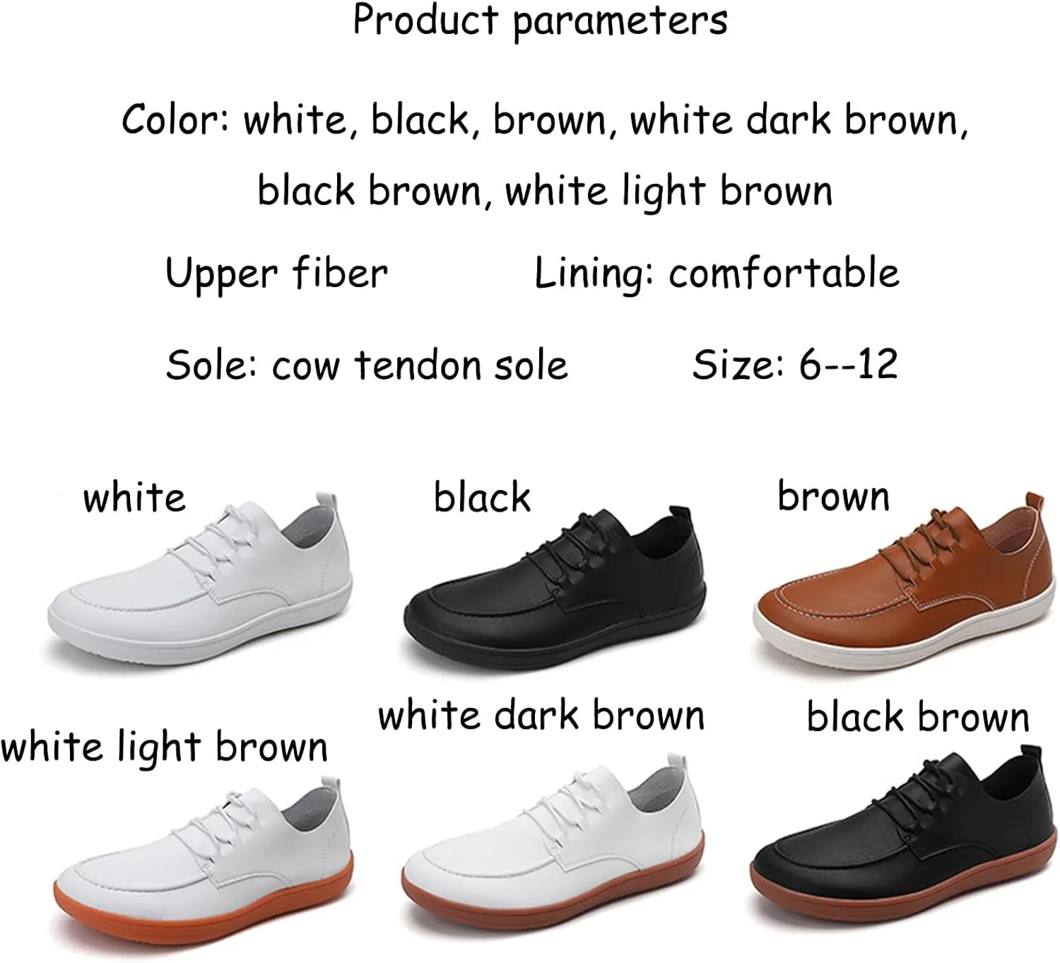 Men's Leather Wide Toe Flat Oxford Shoes Comfortable Round Toe Soft Sole Non-Slip Lace-Up Business Work Shopping Barefoot Casual Shoes