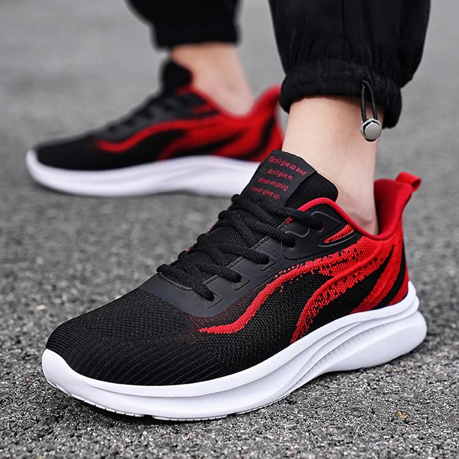Men's Lightweight Non Slip Barefoot Shoes Outdoor Athletic Lace Up Hiking Shoe Men's Arch Support Insole Shoes