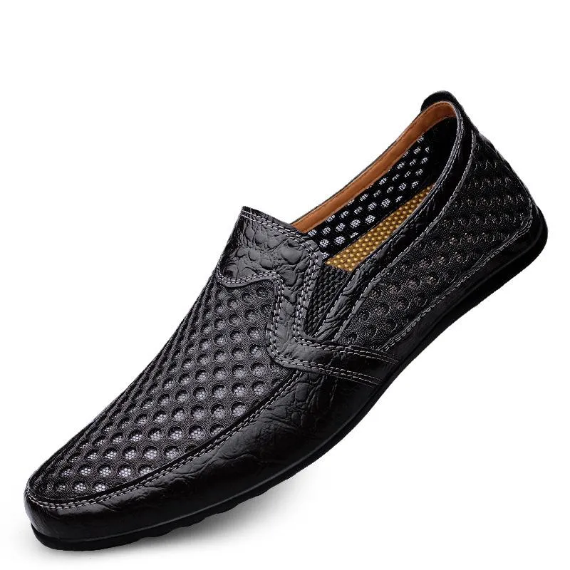 Men's mesh casual leather shoes