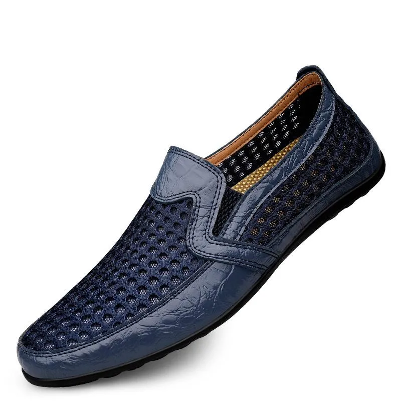 Men's mesh casual leather shoes