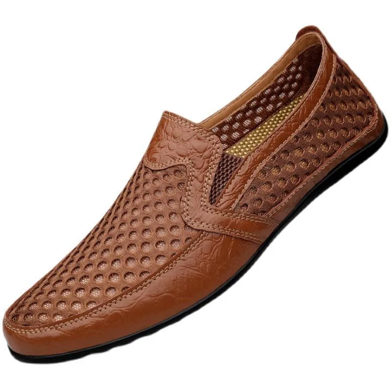 Men's mesh casual leather shoes