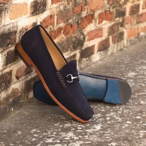 Men's Moccasin Leather Shoes Plus Size Blue 3716