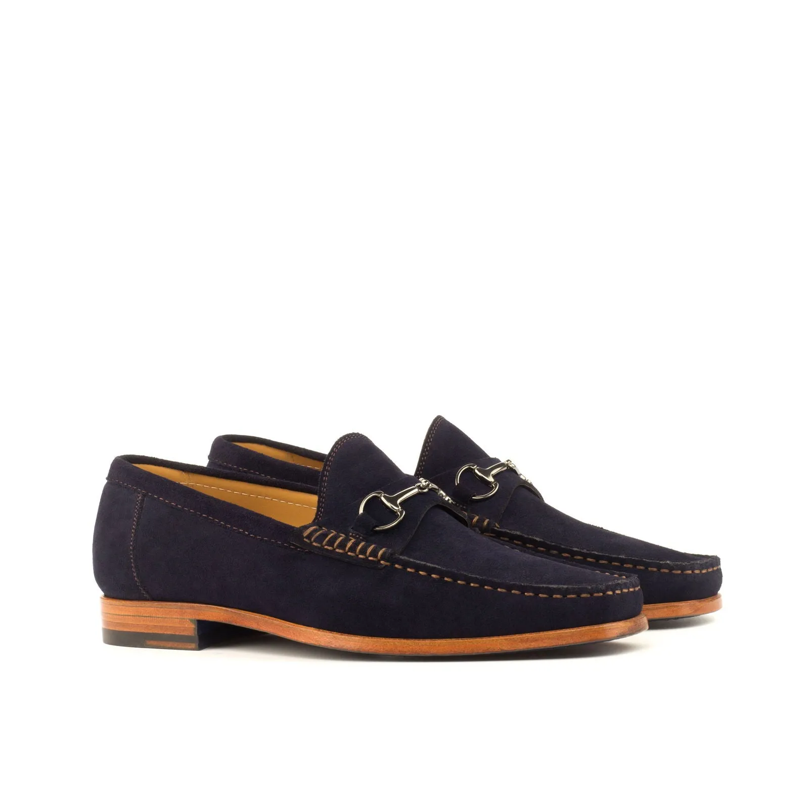 Men's Moccasin Leather Shoes Plus Size Blue 3716
