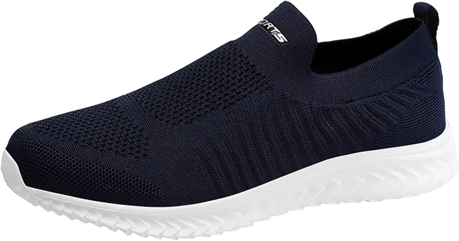 Men's Orthopedic Comfortable Slip-On Shoes Comfortable Breathable Slip on Sneaker Soft Flat Soled Elderly Shoes