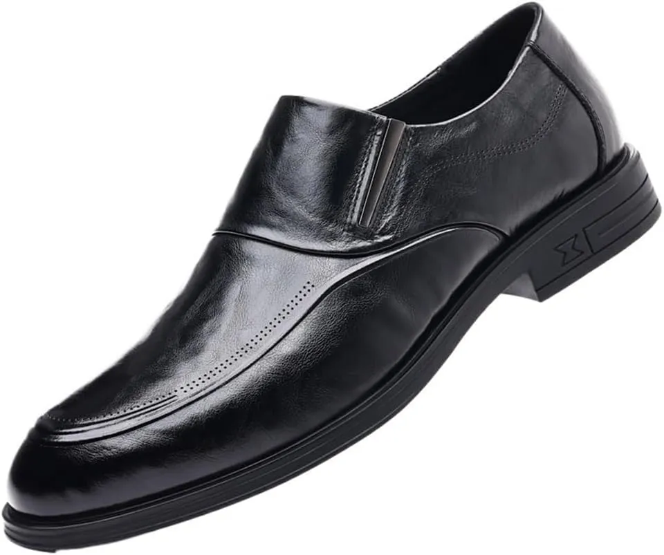 Mens Orthopedic Slip On Dress Shoes Brogue Loafers Business Formal Casual Comfortable Supportive Footwear