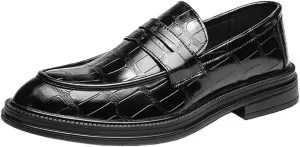 Mens Oxford Dress Shoes Patent Leather Slip On Business Wedding Party Half Brogue Comfortable Stylish