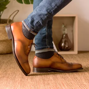 Men's Oxford Leather Shoes Goodyear Welt Wide Plus Size 5317