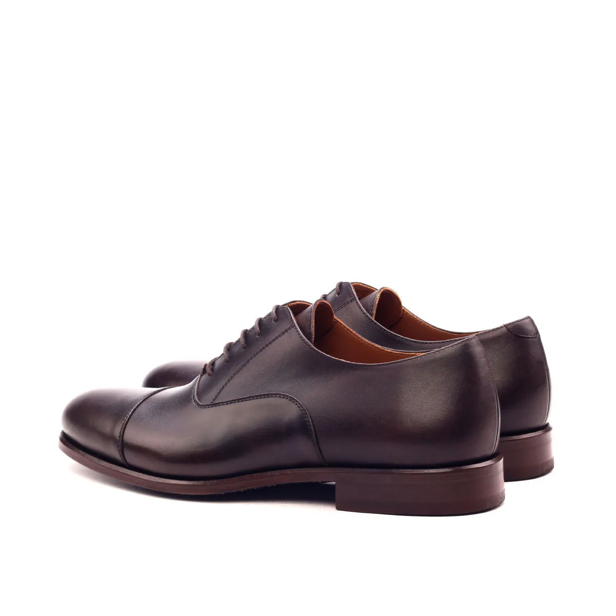 Men's Oxford Leather Shoes Wide Plus Size Dark Brown 2548