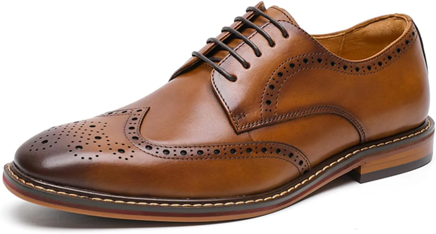 Men's Patent Leather Lace Up Block Heel Oxford Shoes Casual Oxfords Shoes Derby Work Shoes, Breathable Casual Tuxedo Leather Shoes