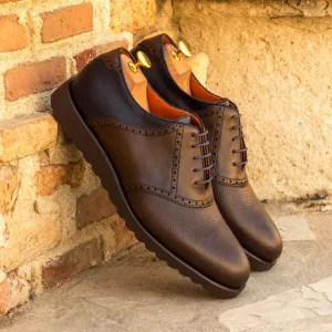 Men's Saddle Leather Shoes Wide Plus Size Blue Dark Brown 3531