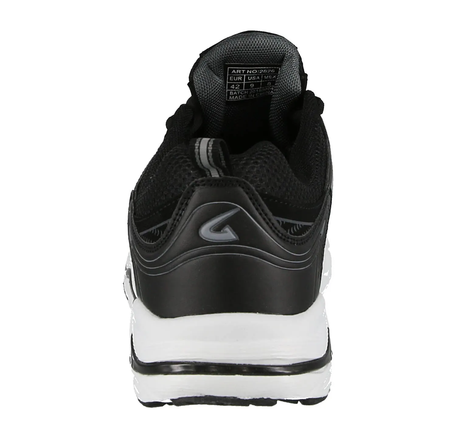 MEN'S SHOES BLACK / WHITE FABRIC TENNIS SNEAKERS 2826LM